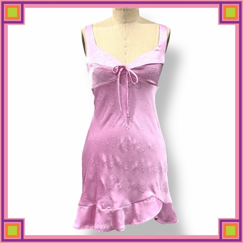 HELLO MOLLY Fit & Flare Bias Cut Mini Rose Dress - Size 4 / AU 8 - NWT